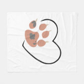 ポープリントハート – かわいいペットラバーデザイン フリースブランケット (正面(横))