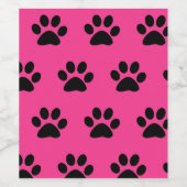 ポープリントパターンブラックピンク可愛スタイリッシュいガーリー ワインラベル (シングルラベル)