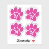 ポープリントパーソナライズされたカーリーレターホットピンクビニール シール (シート)