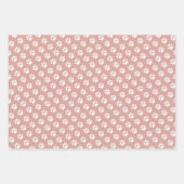 ポープリントピンクレッドブルー誕生日クリスマス ラッピングペーパーシート (正面)