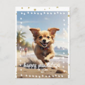 ポープリントフレームカスタムのペットフォト シーズンポストカード (正面)