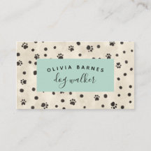 ポープリントブラシストロークパターン犬の名刺