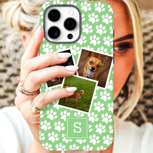 ポープリントペットフォトコラージミントモノグラム Case-Mate iPhoneケース