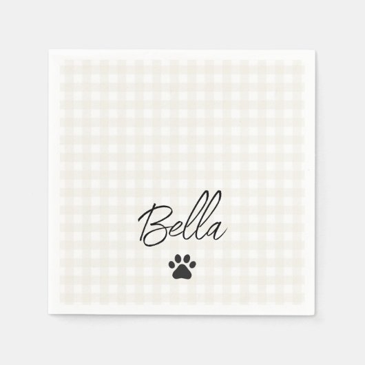 ポープリントペット名動物愛好家シックおもしろい スタンダードカクテルナプキン (正面)
