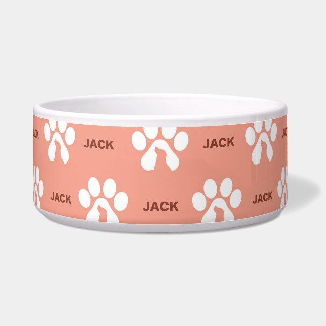 ポープリントペパーソナライズされたットボウル ボウル (正面)