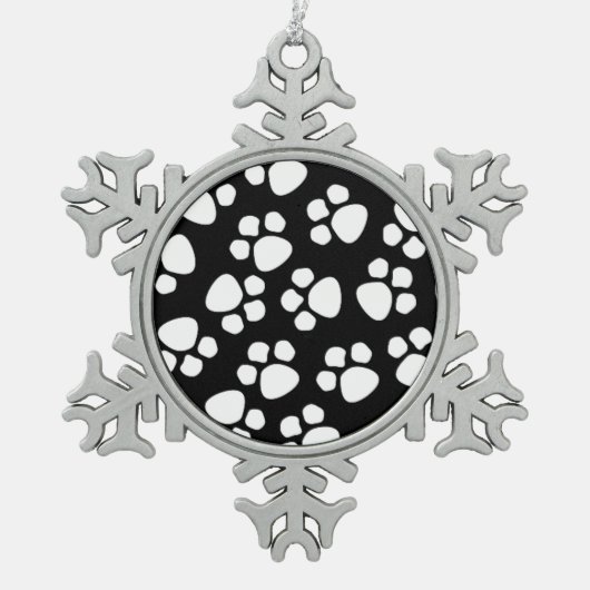 ポープリントペーターオーナメント スノーフレークピューターオーナメント (正面)