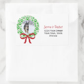 ポープリントホリデーリースオーバーサイズ差出人住所 長方形シール (バッグ)