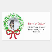 ポープリントホリデーリースオーバーサイズ差出人住所 長方形シール (正面)