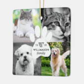 ポープリントモノグラム4枚写真家ペットコラージュ セラミックオーナメント (左)