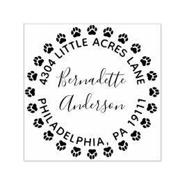 ポープリントラウンド差出人住所スタンプ自己インク セルフインキングスタンプ