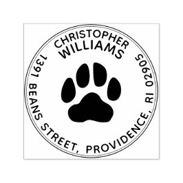 ポープリントラウンド差出人住所スタンプ自己インク セルフインキングスタンプ