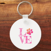 ポープリントラブピンクオレンジファミリーペットおもしろい キーホルダー (裏面)