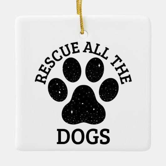 ポープリントレスキューすべての犬の恋人 セラミックオーナメント (正面)