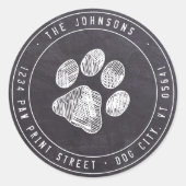 ポープリント素朴シャルボード差出人住所ラベル ラウンドシール (正面)