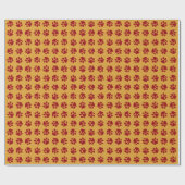 ポープリント赤 ラッピングペーパー (フラット)