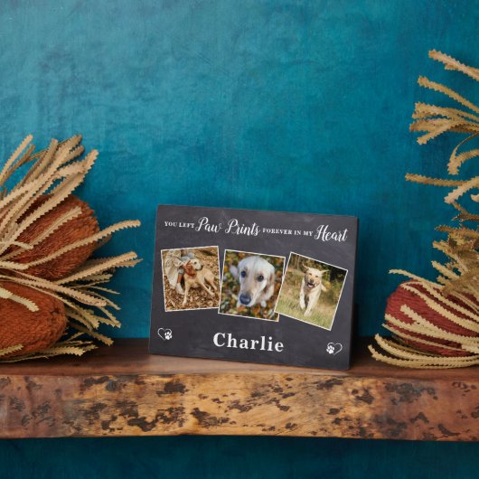 ポープリント3枚パーソナライズされたフォトドッグペット記念館 フォトプラーク (側面)