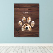 ポープリ素朴ントカスタムPetフォトコラージュ キャンバスプリント (インサイチュ (ウッドフロア))