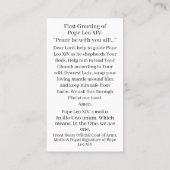 ポープレオ14世祈りの言葉カード コーリングカード (裏面)