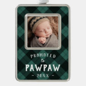 ポーポーに昇格 |ベビーフォトグランパ シルバープレートフレームオーナメント (正面)