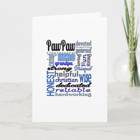 ポーポーの父親の日強い忠実なおじいちゃんパパ カード (正面)