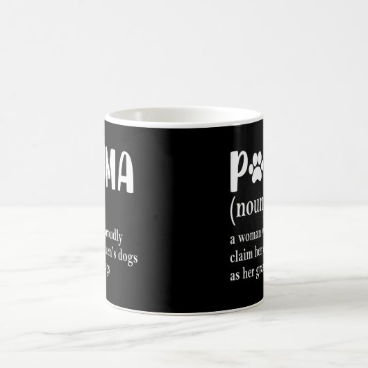 ポーマ定義ママおばあちゃん叔母愛犬家長 コーヒーマグカップ (中央)