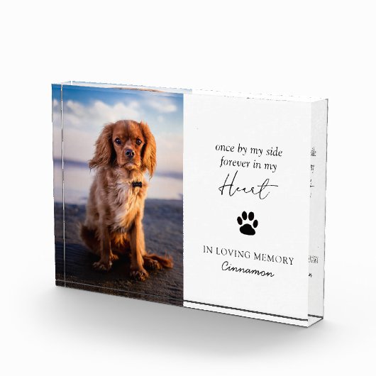 ポーモダンプ印刷悔やみや弔慰死別ペット記念碑 フォトブロック (右)