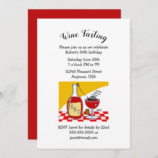 ポーユーモアのあるトワインバースデーパーティ招待状 招待状 (正面/裏面)