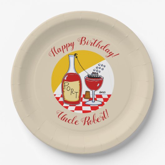 ポーユーモアのあるトワインマンガ誕生日パーティー ペーパープレート (正面)
