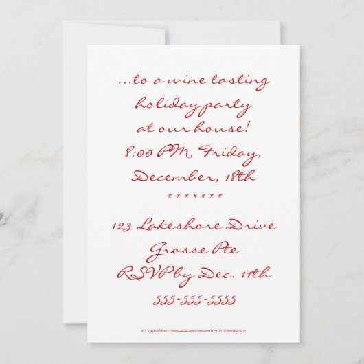 ポーユーモアのあるトワイン漫画のテイスティングまたはボンボヤージュ 招待状 (裏面)