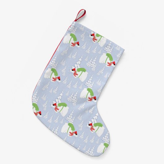 ポーラおもしろいクマのサンタ スモールクリスマスストッキング (正面 (吊り時))