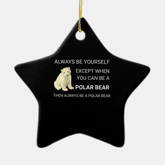 ポーラおもしろいクマ常に自分自身をクマ恋人 セラミックオーナメント (正面)