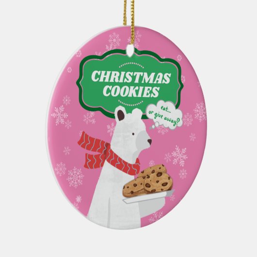 ポーラおもしろいベアのクリスマスパーソナライズされたクッキー セラミックオーナメント (右)