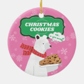 ポーラおもしろいベアのクリスマスパーソナライズされたクッキー セラミックオーナメント (裏面)
