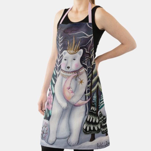 ポーラお洒落クマとムーンウィンターアート エプロン (インサイチュ)