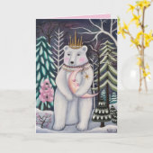 ポーラお洒落クマとムーンウィンターアート カード (黄色い花)