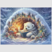 ポーラお洒落クマ冬の本の読デコペ 薄葉紙 (正面)