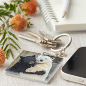 ポーラとクロクマのハグ キーホルダー (正面右)