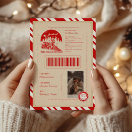 ポーラエクスプレス クリスマス切符 ヴィンテージ風フォト シーズンカード