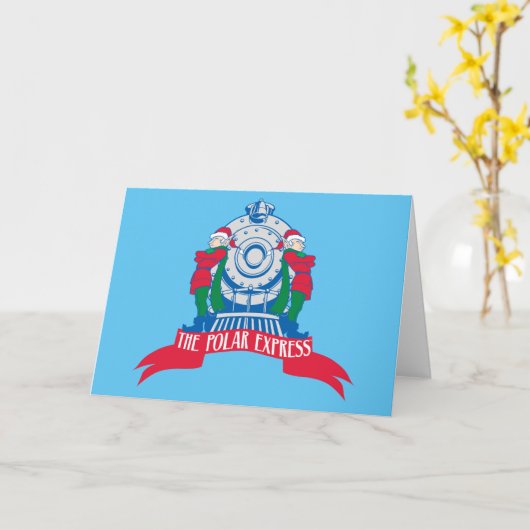 ポーラエクスプレス | 列車の側に立つエルフ カード (黄色い花)