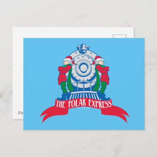 ポーラエクスプレス | 列車の側に立つエルフ シーズンポストカード (正面/裏面)