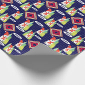 ポーラスタイリッシュベア名タイポグラフィ ラッピングペーパー (角)