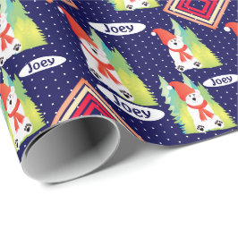 ポーラスタイリッシュベア名タイポグラフィ ラッピングペーパー