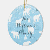 ポーラパーソナライズされたクマ雪の結晶クリスマス セラミックオーナメント (左)