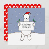 ポーラパーソナライズされたベアクリスマスパーティの招待状 (正面/裏面)