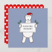 ポーラパーソナライズされたベアクリスマスパーティの招待状 (正面/裏面)