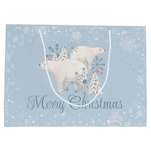 ポーラパーソナライズされたベア・クリスマス ラージペーパーバッグ (裏面)