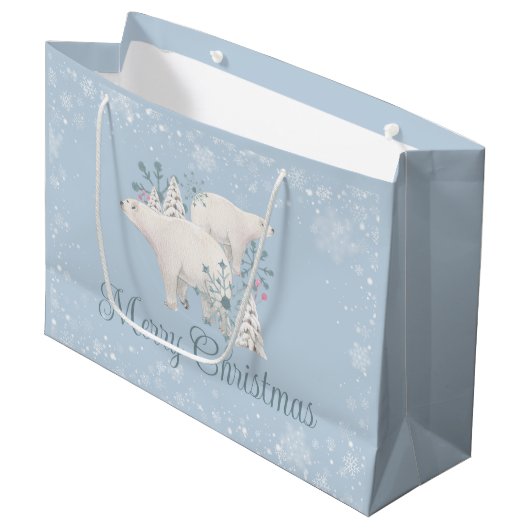 ポーラパーソナライズされたベア・クリスマス ラージペーパーバッグ (正面アングル)