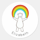 ポーラパーソナライズされたベア&レインボー ラウンドシール (正面)