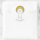 ポーラパーソナライズされたベア&レインボー ラウンドシール (バッグ)