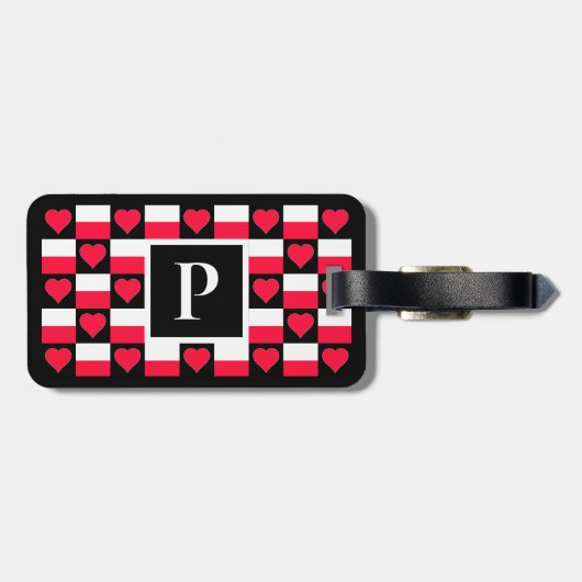ポーラパーソナライズされたン国旗ポーランカスタムド文字 ラゲッジタグ (裏面横)